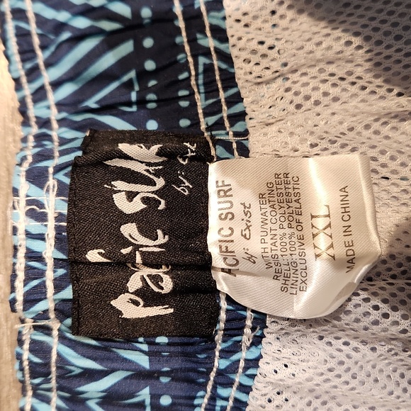 NWT Pacific Surf by Exist Men's sz XXL Swimtrunks elastic Waist front tie - Picture 6 of 8
